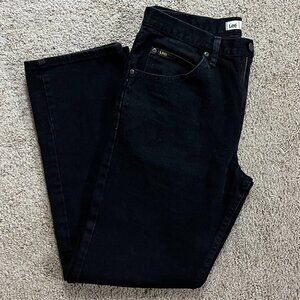 Men's black straight Lee jeans
